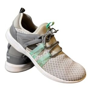 Vionic Womens‎ Adore Sneakers 10 Gray Mint Mesh Lace Up Walking Comfort Shoes